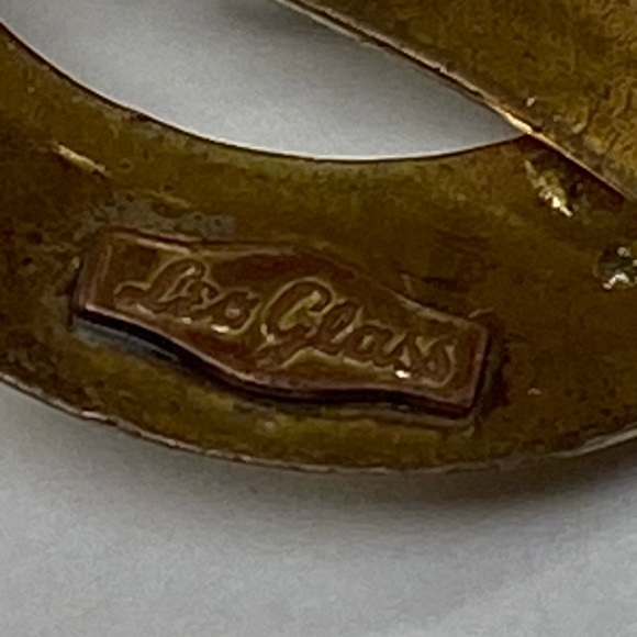 Signed Vintage 1940's Leo Glass Buds and Flowers Pendant Steam Punk Vibes - Picture 4 of 6